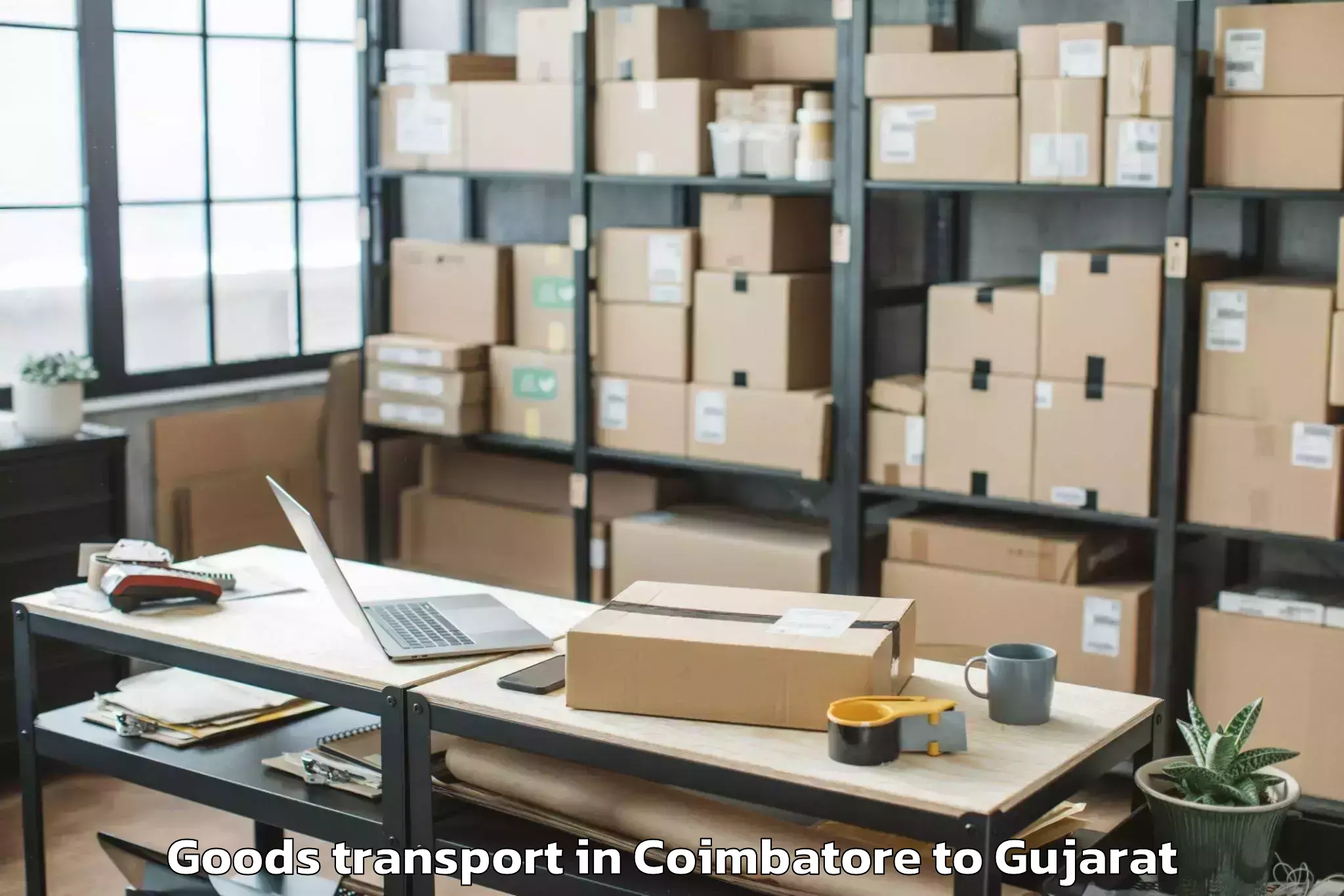 Book Your Coimbatore to Rudra Mata Airport Bhj Goods Transport Today